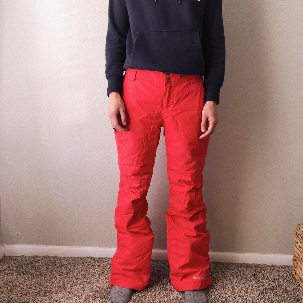 Columbia Snowpants in bright pink coral